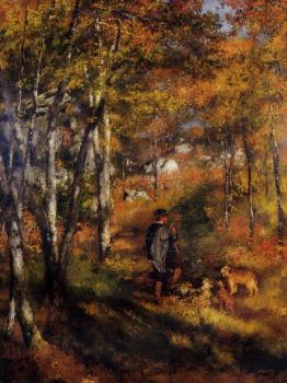 皮埃爾 奧古斯特 雷諾阿 Jules Le Coeur Walking His Dogs in the Forest of Fontaineble